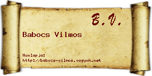 Babocs Vilmos névjegykártya